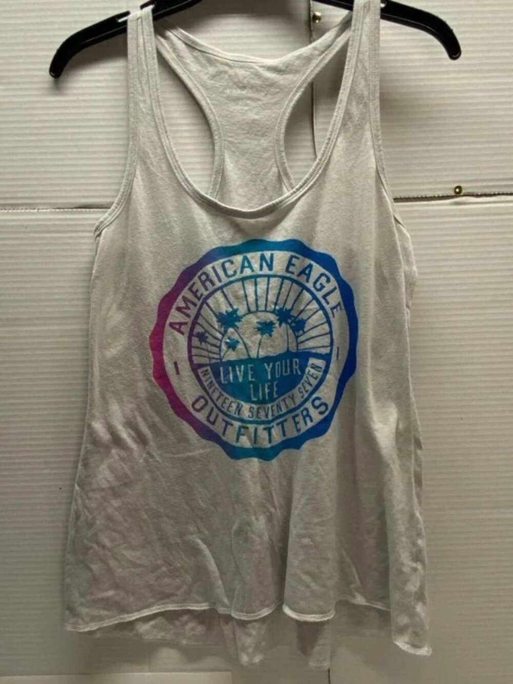 American Eagle small Outfitters women’s racerback Tank Graphic live your life